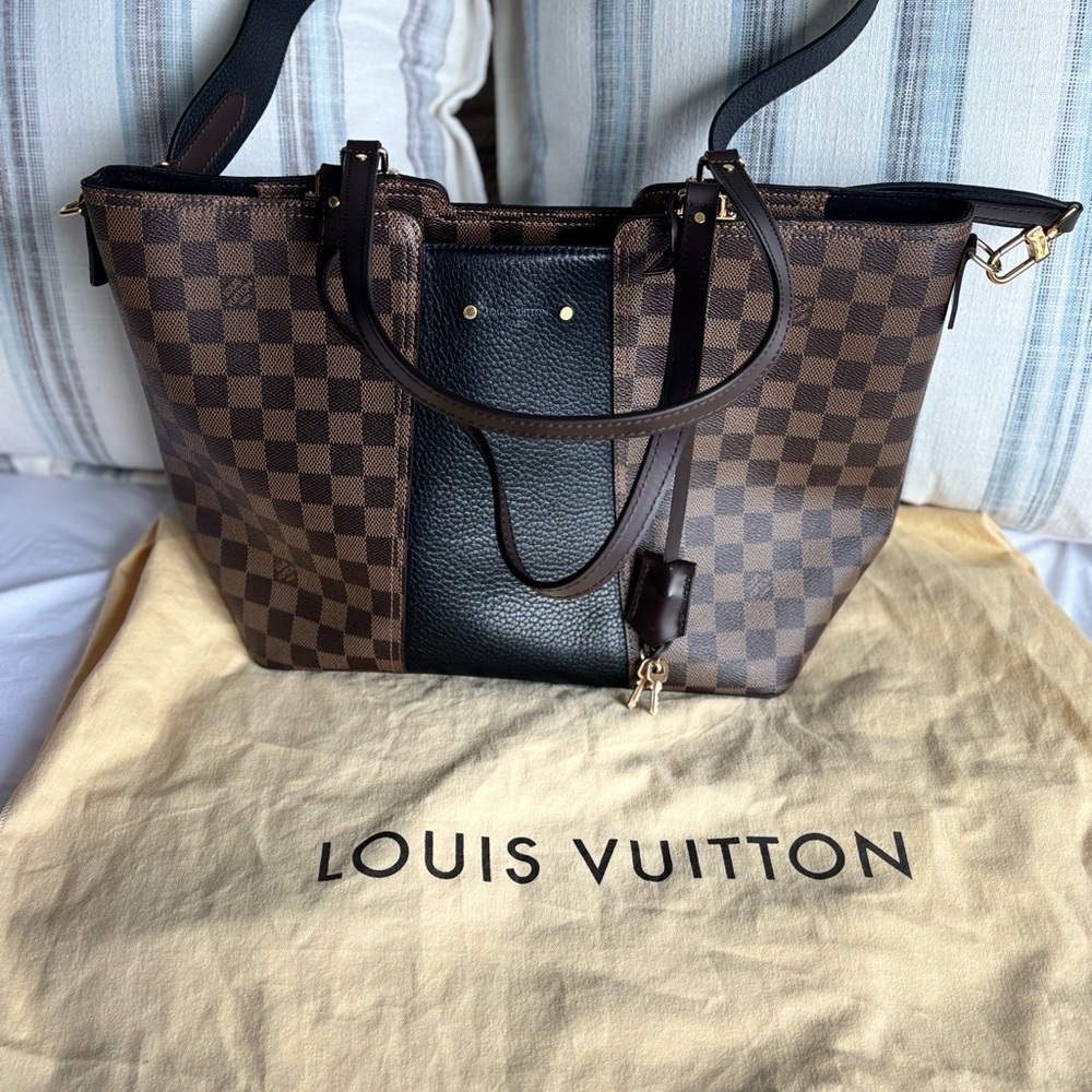 Louis Vuitton Damier Ebene Tote in Brown and Black